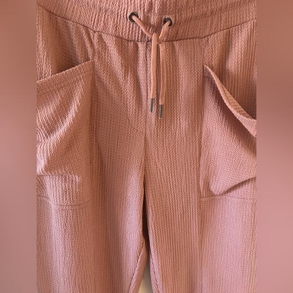 NWT BCBGeneration Womens Pink Textured Oversized Jogger Lounge Pants Sz Medium - Picture 3 of 7